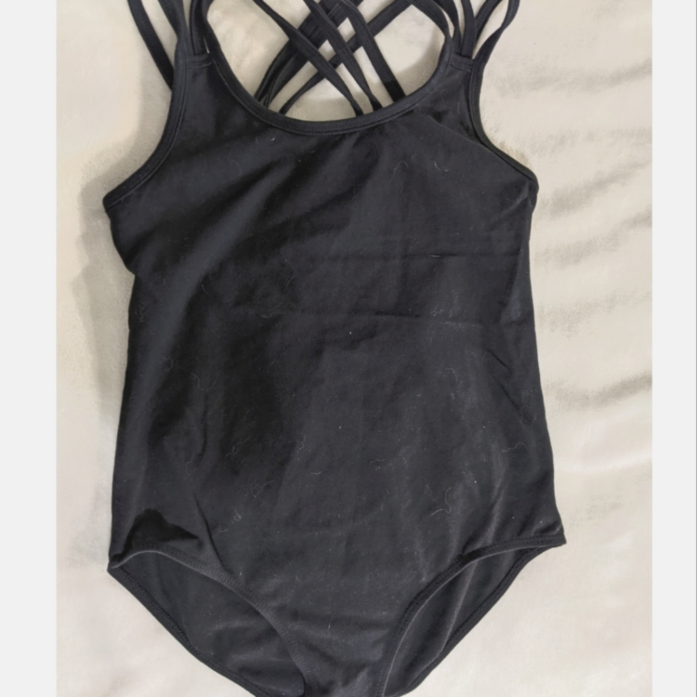 Girls 9/10 Black Gymnastics Dance Leotard